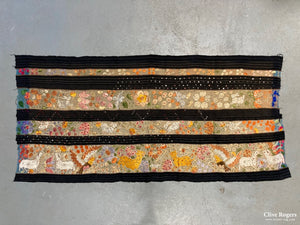 S E Asian / Laos () Sequinned Art Silk On Cotton Embroidery Used As A Hanging Mid Cent Embroidery