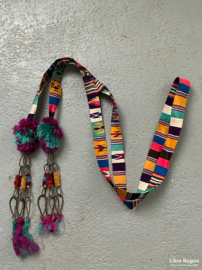 Mexican Silk Tapestry Strip (300 X 4Cm) Flatweave