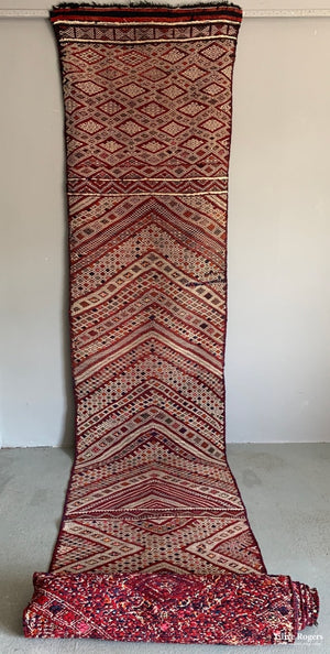 Moroccan Berber Long Flatweave Runner Mid Cent Flatweave