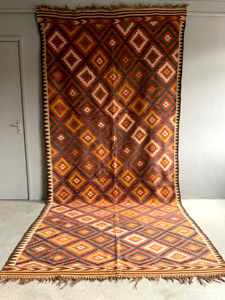 N. Afghan Uzbek kilim (424 x 176cm) - Clive Rogers