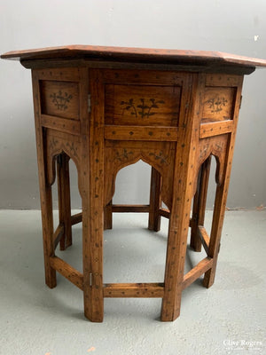 Nw Indian Punjab Octagonal Hoshiapur Hardwood Inlaid Table ( 51 X Cm) Table