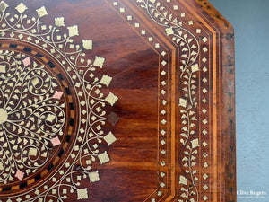 Nw Indian Punjab Octagonal Hoshiapur Hardwood Inlaid Table ( 51 X Cm) Table