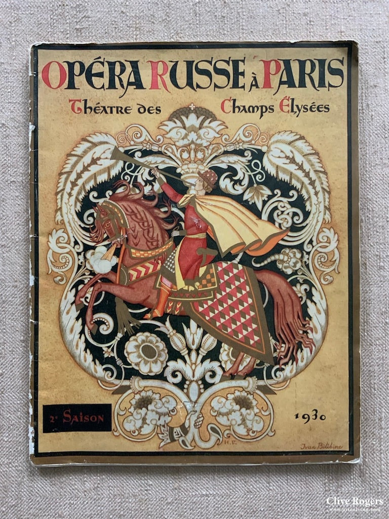 Opéra Russe Å Paris Prince Igor By Borodine 1930 Illustrated Programme