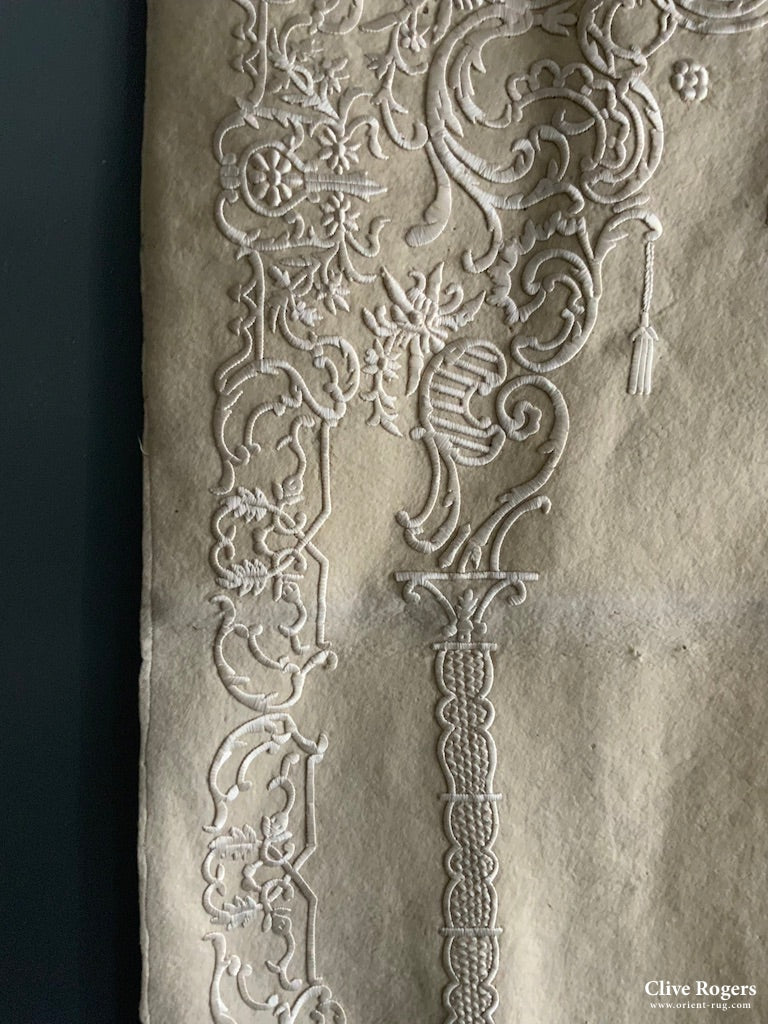 Ottoman Bosnian Silk Embroidered Felt ( 192 X 106Cm)