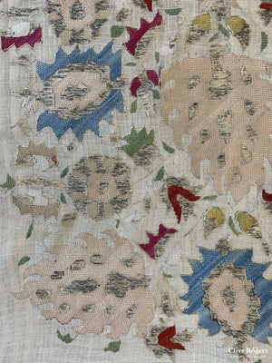 Ottoman Fragment Of Turkish Towel Petit Point And Drawn Silk Embroidered Circa 1800 Embroidery
