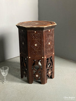 Ottoman Period Damascus Fruitwood Carved Table Late 19Th Cent Table