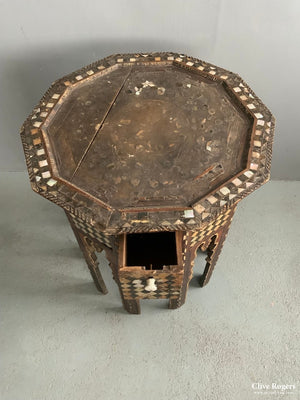 Ottoman Turkish Decagon Inlay Table (Af) ( 69 X 59Cm)