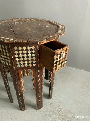 Ottoman Turkish Decagon Inlay Table (Af) ( 69 X 59Cm)