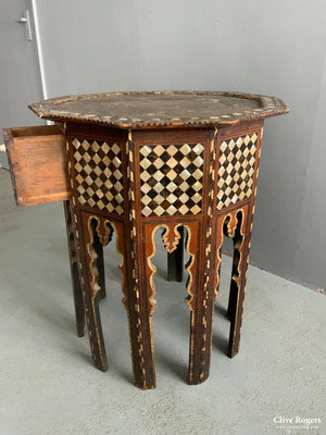 Ottoman Turkish Decagon Inlay Table (Af) ( 69 X 59Cm)