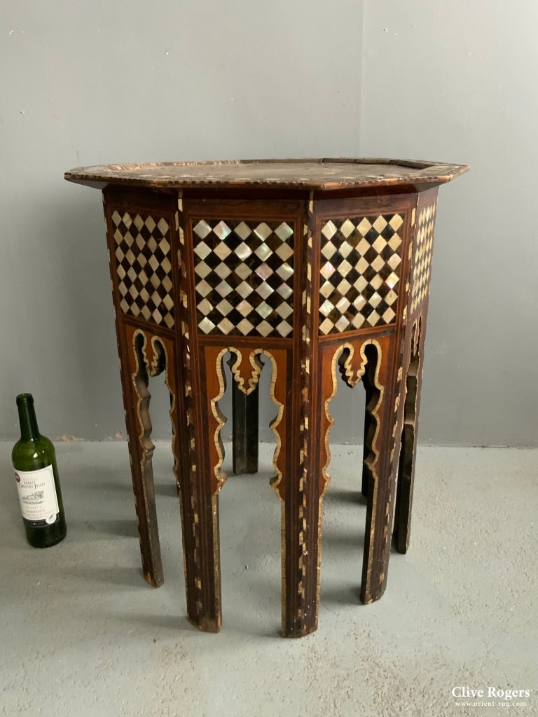 Ottoman Turkish Decagon Inlay Table (Af) ( 69 X 59Cm)