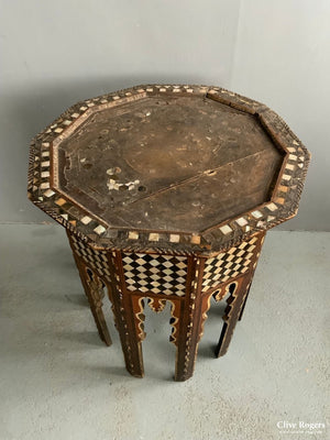 Ottoman Turkish Decagon Inlay Table (Af) ( 69 X 59Cm)