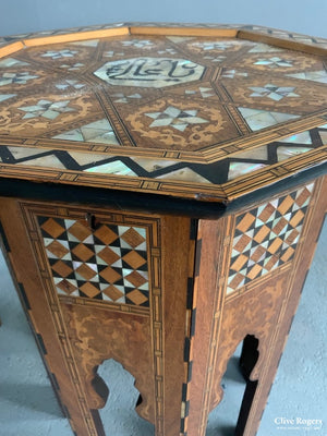 Pair Antique Ottoman Marquetry Inlaid Tables Converted To Vanity Cases ( 53 X 41Cm)