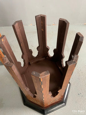 Pair Antique Ottoman Marquetry Inlaid Tables Converted To Vanity Cases ( 53 X 41Cm)