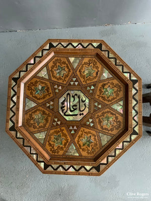 Pair Antique Ottoman Marquetry Inlaid Tables Converted To Vanity Cases ( 53 X 41Cm)