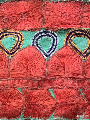 Pair Of Indo Pak Sindhi Silk Embroidered Caps Circa 1900 Caps