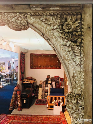 Pair Of Monumental Nw Indian Gujarati Wooden Corbels From A Helveli House 18/19Th Cent Architectural