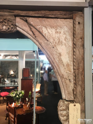 Pair Of Monumental Nw Indian Gujarati Wooden Corbels From A Helveli House 18/19Th Cent Architectural