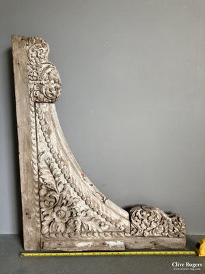 Pair Of Monumental Gujarati Wooden Corbels From A Helveli House Prob 19Th Cent Architectural