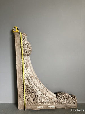 Pair Of Monumental Gujarati Wooden Corbels From A Helveli House Prob 19Th Cent Architectural
