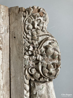 Pair Of Monumental Gujarati Wooden Corbels From A Helveli House Prob 19Th Cent Architectural