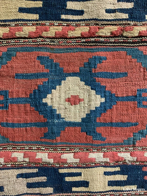 Pair Of Kilim Soumak Mats (50 X 50Cm Approx) Kilim