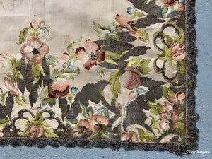 Italian Antique 18Th Cent Silk Embroidery (93 X 106Cm)