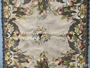 Italian Antique 18Th Cent Silk Embroidery (93 X 106Cm)