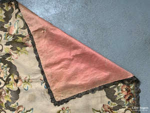 Italian Antique 18Th Cent Silk Embroidery (93 X 106Cm)