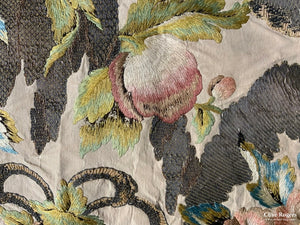 Italian Antique 18Th Cent Silk Embroidery (93 X 106Cm)