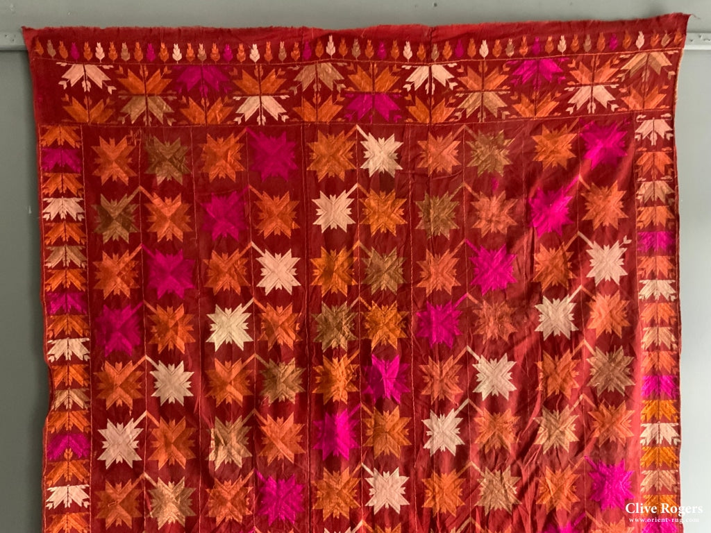 Phulkari Rug Punjab Phulkari shawl (224 x 128cm) - Clive Rogers
