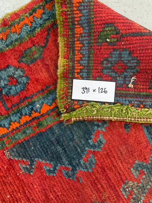 Turkish 'red Turkey' carpet hall kelleigh runner (391 x 126cm)