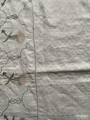 Queen Anne Period Counterpane Bedcover Probably Britsih Circa 1710 Embroidery