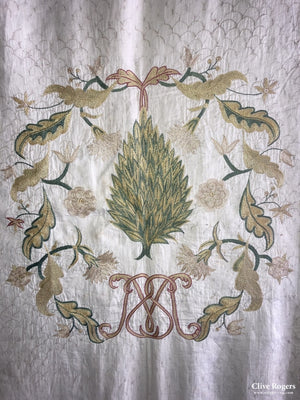 Queen Anne Embroidered Bedcover Embroidery