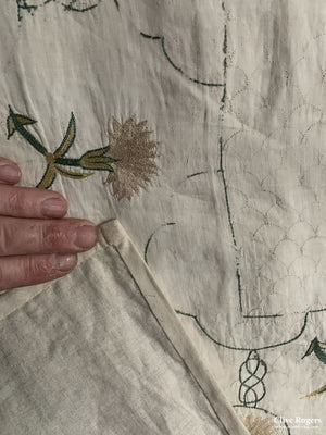 Queen Anne Embroidered Bedcover Embroidery