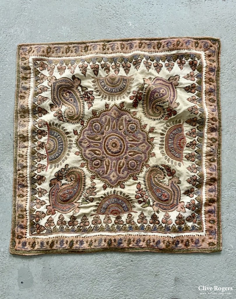 Small Antique Yazd Embroidery (86 X 84Cm)