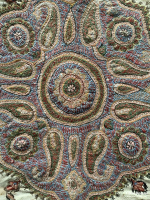 Small Antique Yazd Embroidery (86 X 84Cm)