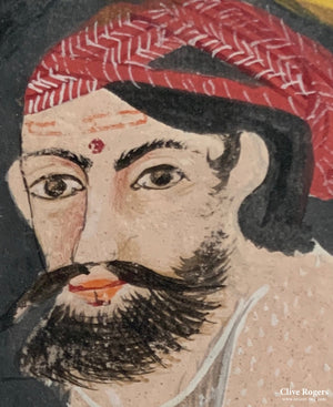 Small Gouache Painting Of A Hindu Fakir Wearing Diaphanous Vest And Dhoti Circa 1900 Painting