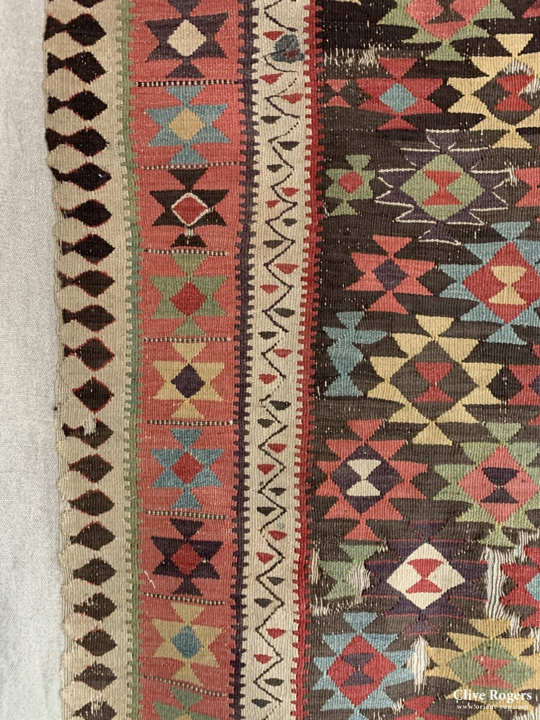 Caucasian Or Nw Persian Kilim Fragment Mid Early 19Th Cent Fragment