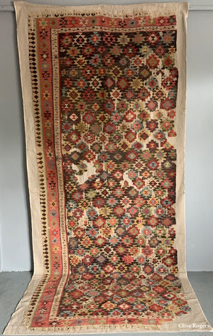 Caucasian Or Nw Persian Kilim Fragment Mid Early 19Th Cent Fragment