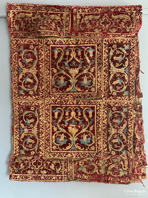 Spanish Antique Embroidered Velvet (143 X 107Cm)