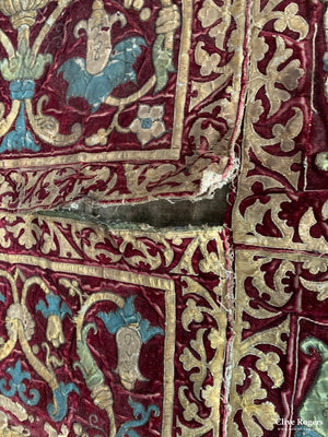 Spanish Antique Embroidered Velvet (143 X 107Cm)