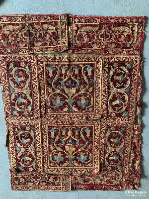 Spanish Antique Embroidered Velvet (143 X 107Cm)