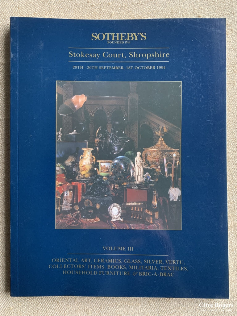 Stokesay Court Shropshire Vol Iii Sothebys 29 Sep 1994