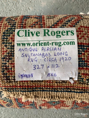 Sultanabad Vintage Long Rug / Runner (327 X 112Cm) Runner