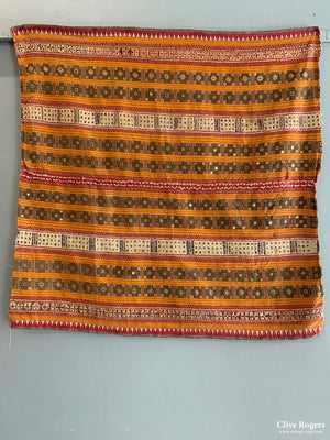 Sumatran Croe Tapis Silk Embroidered With Mirrors On Cotton (104 X 104Cm)