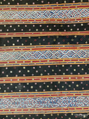 Sumatran Croe Tapis Silk Embroidered With Mirrors On Cotton Early 20Th Cent Tapis