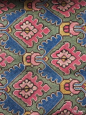 Swedish Cross-Stitch Carriage Pillow Dated 1804 Cushion Cover