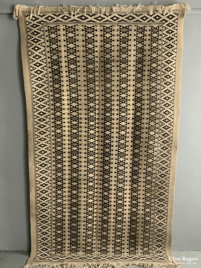 Tunisian Berber Pale Colour Brocaded Flatweave Rug (Af) (254 X 146Cm) Flatweave