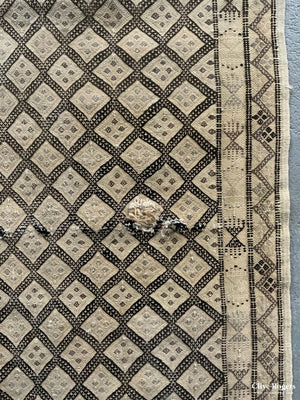 Tunisian Berber Pale Colour Brocaded Flatweave Rug (Af) (259 X 180Cm) Flatweave