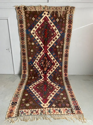 Turkish Anatolian Antique Kilim ( 397 X 172Cm) Kilim